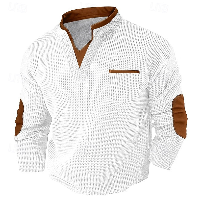 Russell | Textured Waffle Henley Shirt