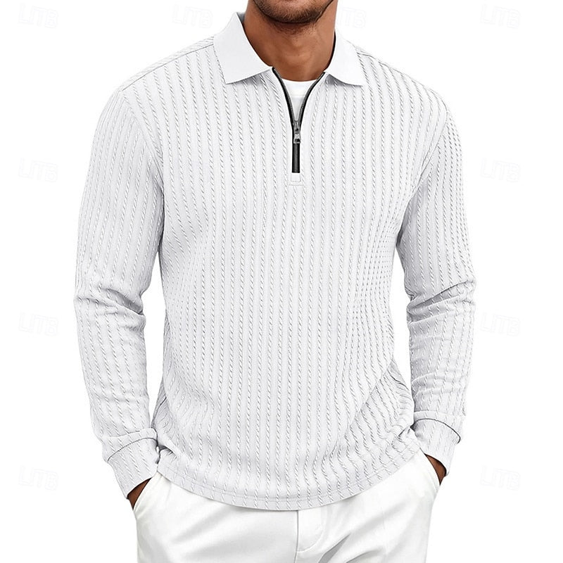 Rhett | Textured Quarter-Zip Polo Shirt