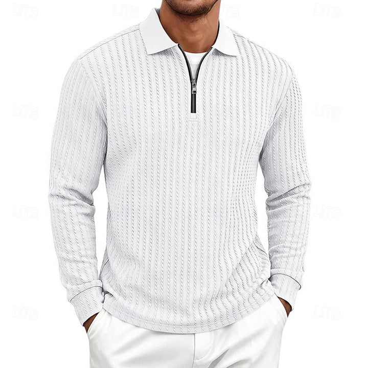 Rhett | Textured Quarter-Zip Polo Shirt