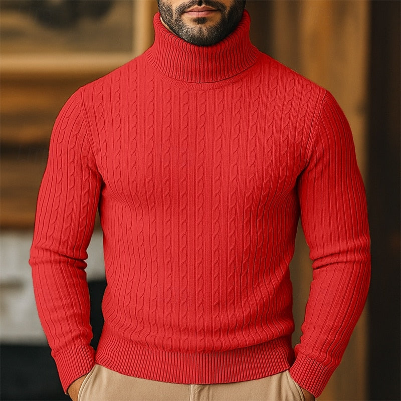 Rupert | Cable Knit Turtleneck Jumper