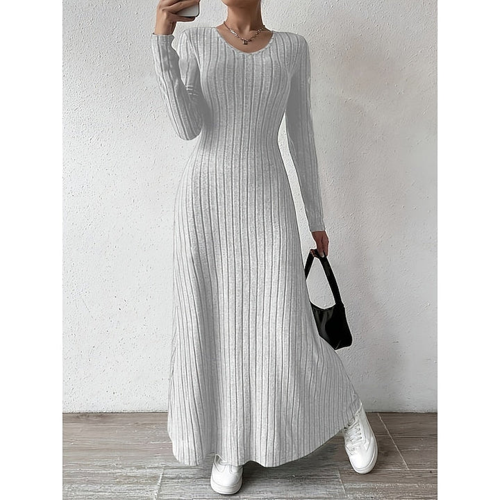Willa | Ribbed Long-Sleeve Maxi Dress