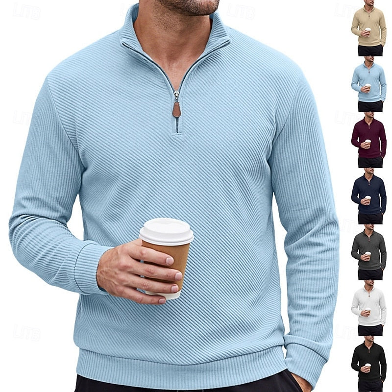 Quentin | Textured Quarter-Zip Pullover