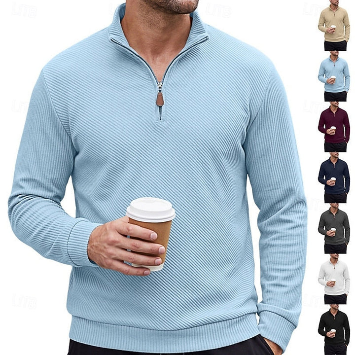 Quentin | Textured Quarter-Zip Pullover