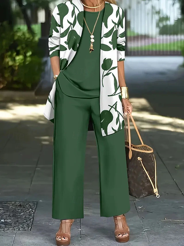 Clementine | Floral Three-Piece Trousers Set