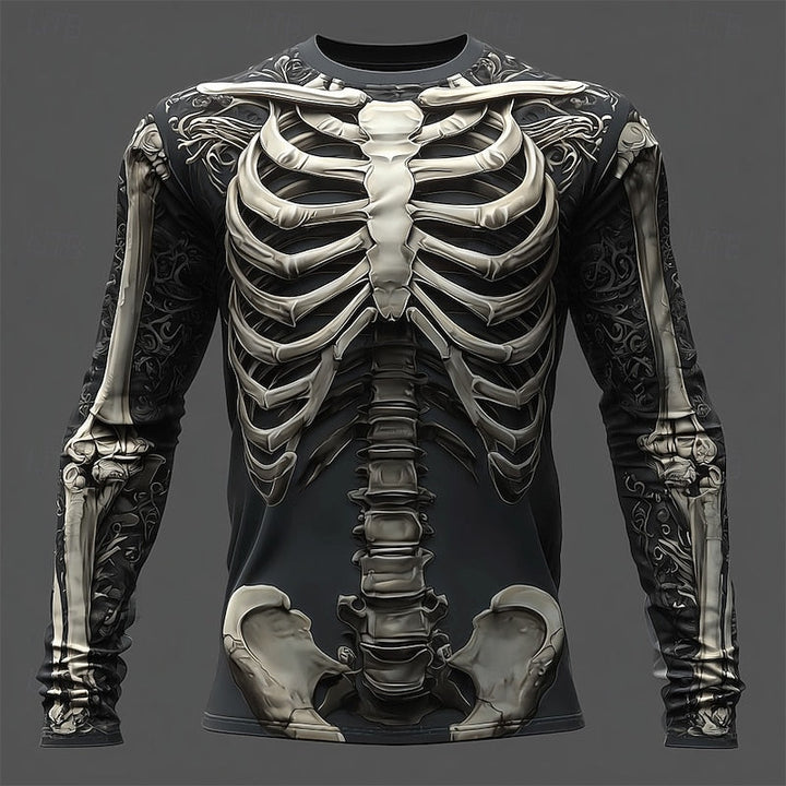Jasper | Flame Skeleton Halloween Long-Sleeve Shirt