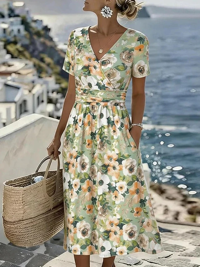 Vera | Flowing Floral Midi Dress