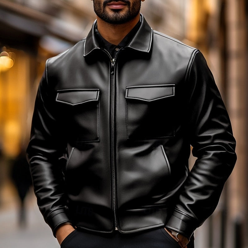 Anthony | Classic Collared Moto Jacket