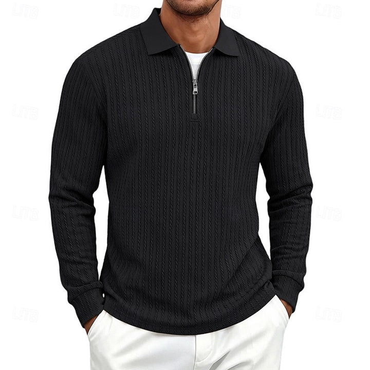 Rhett | Textured Quarter-Zip Polo Shirt