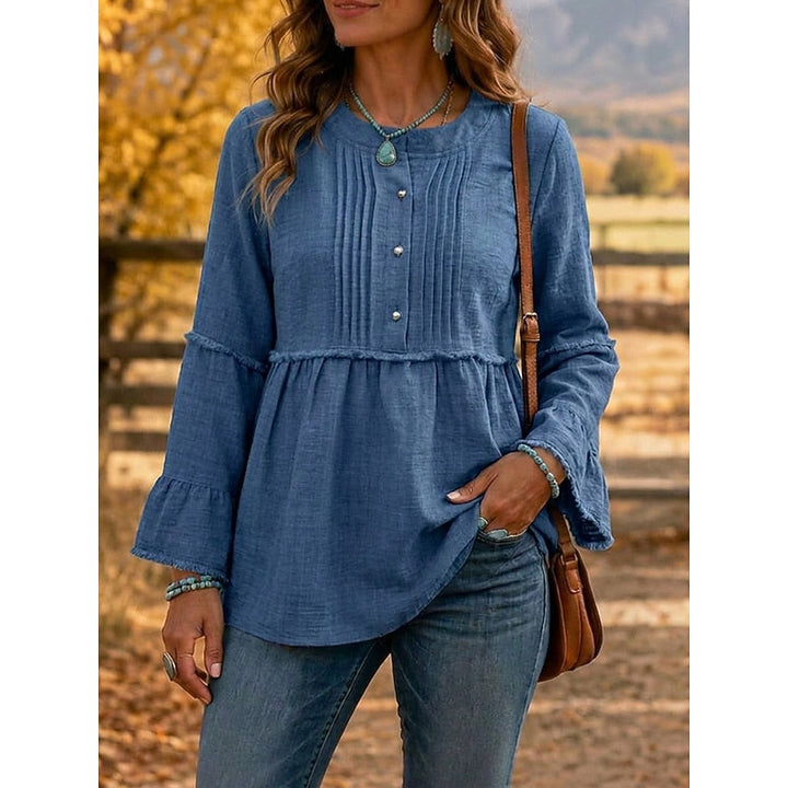 Rosalyn | Pintucked Peplum Blouse
