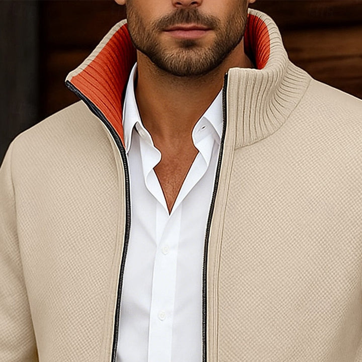 Gregory | Stand-Collar Zip Cardigan