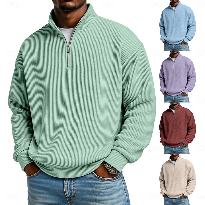 Harlan | Ribbed Quarter-Zip Pullover