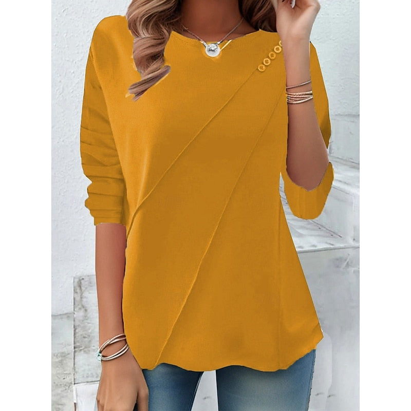 Miranda | Draped Button-Detail Top