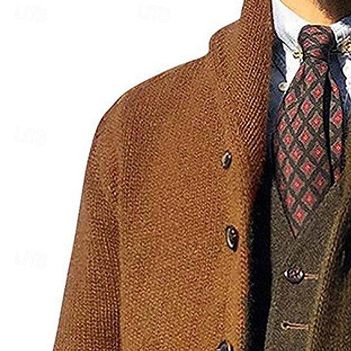 Frederick | colour Block Shawl Collar Cardigan