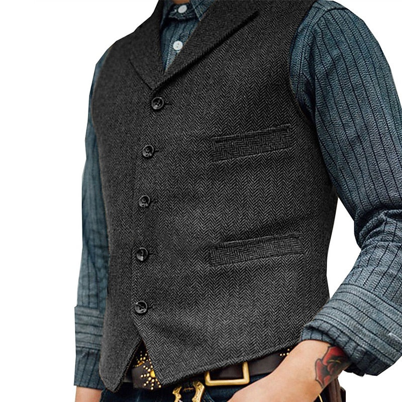 Gerard | Herringbone Tailored Waistcoat