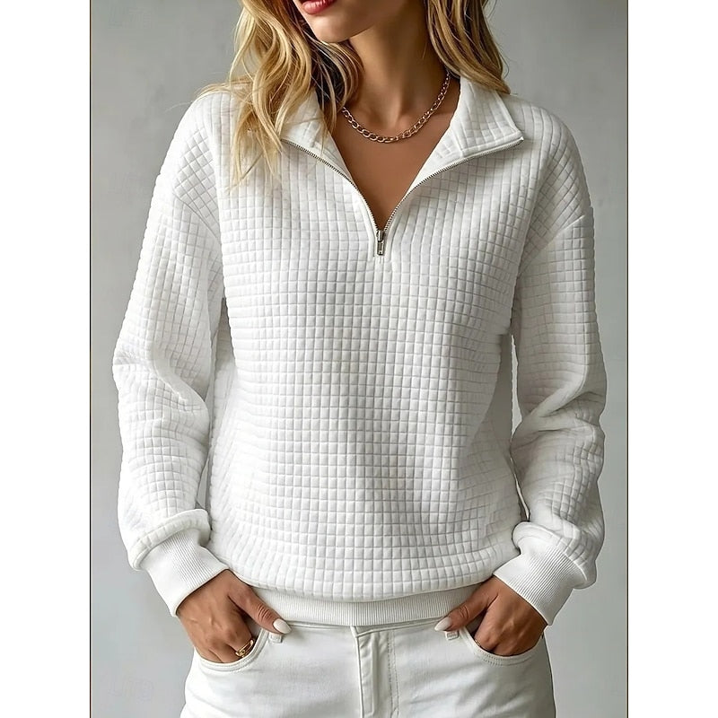 Juliana | Textured Half-Zip Pullover