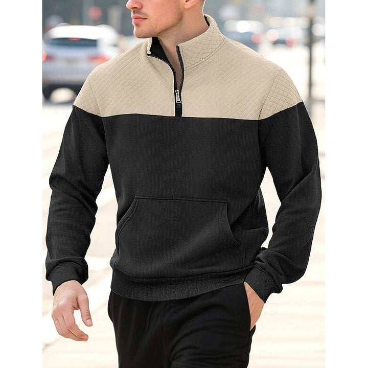Braxton | Textured Quarter-Zip Sweatshirt
