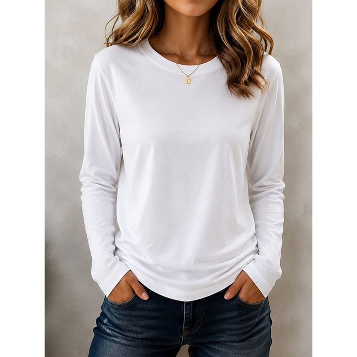 Rachel | Classic Long Sleeve Crew Neck Top