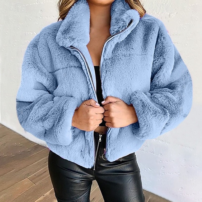 Estelle | Plush Cropped Zip Jacket
