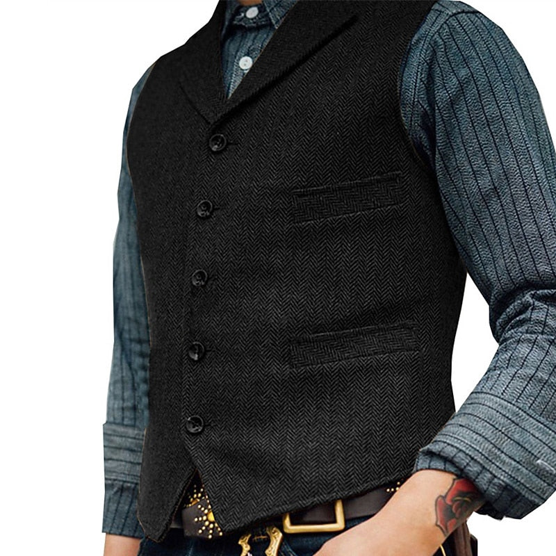 Gerard | Herringbone Tailored Waistcoat