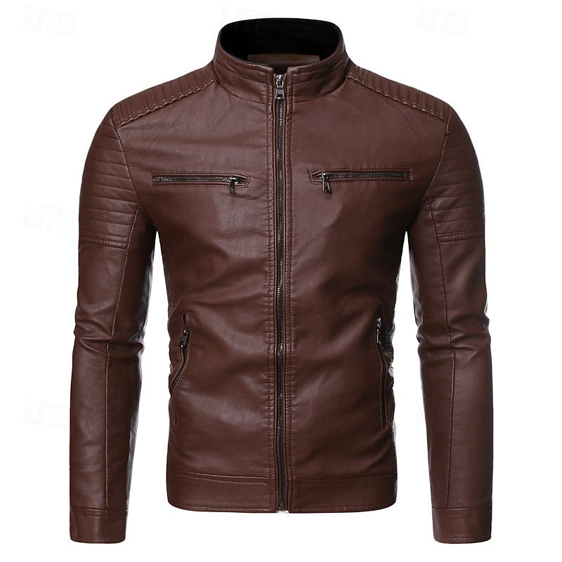 Chandler | Classic Stand-Collar Biker Jacket