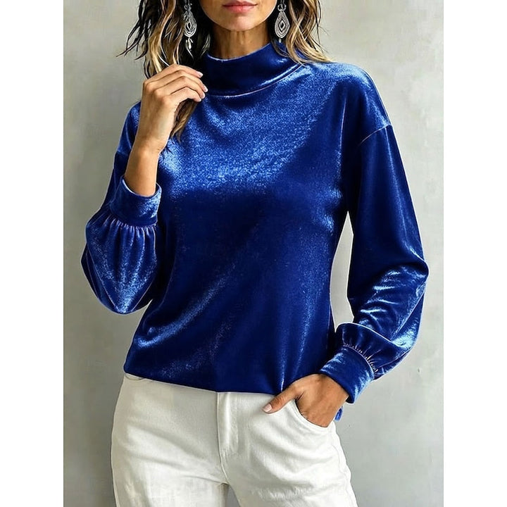 Clarice | Elegant Mock Neck Blouse