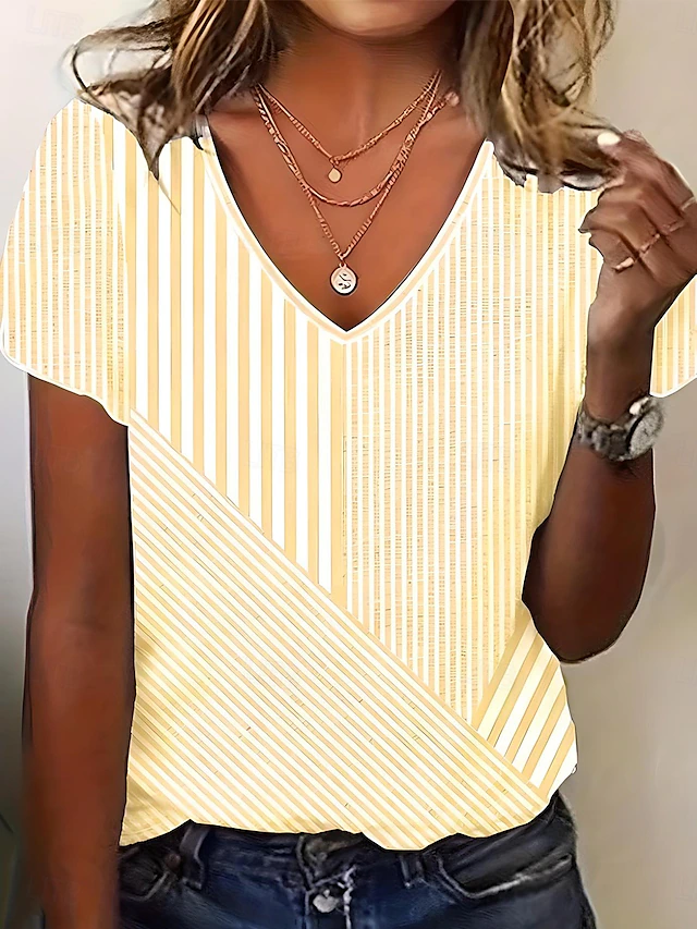 Blythe | Striped V-Neck Top