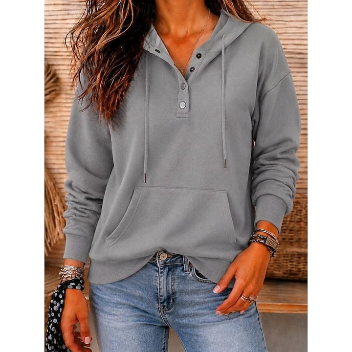 Blythe | Relaxed Button-Neck Hoodie