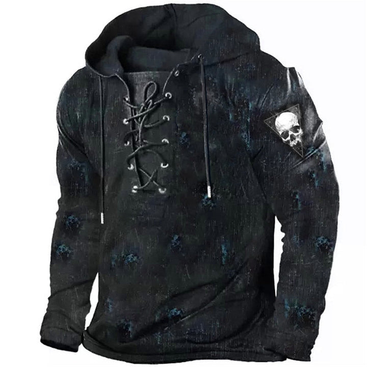 Cole | Halloween Lace-Up Skull Hoodie